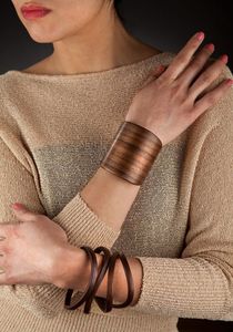 Abstract Cutwork Wooden Bangle <b>Bracelet</b> for Women Vintage Daily Wear Party Festive Premium Finished Fashion Jewelry Hand Cuff - Product Image 4