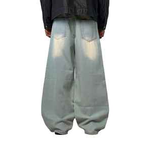 Jeans en denim uni foncé respirant et décontracté pour hommes, brodés, vente en gros directe du fabricant, pour l'été, l'automne et l'hiver - Product Image 3