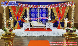 ของตกแต่งเวทีวอลม่าของชาวมุสลิมมีเสน่ห์,ของตกแต่งเวทีงานแต่งงานของชาวอินเดียการตกแต่งเวทีงานแต่งงานที่ยิ่งใหญ่ของอินเดีย - Product Image 6