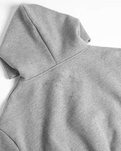 Hoodie court beige personnalisé pour femme, coupe ample, épaules tombantes, manches régulières, pull-over d'hiver, écologique, respirant, vente en gros OEM - Product Image 2