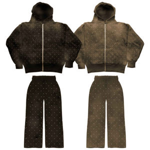 Conjunto Deportivo Kivotech 100% Algodón con Logotipo Personalizado, Pantalones Deportivos Gruesos, Sudadera Corta y Sudadera con Capucha, Traje Deportivo - Product Image 4