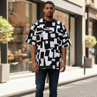 T-shirt Homme Personnalisé avec Logo, Tricoté Respirant, Grammage Lourd 220 g/m², 100% Polyester, Épaules Tombantes, Uni, Grande Taille