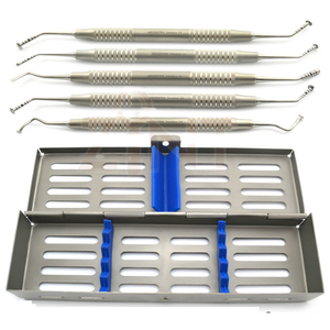 Ensemble de 5 instruments dentaires manuels en acier inoxydable pour implants, y compris élévateur de sinus, élévateur champignon, pour le nettoyage et le remplissage des bridges osseux dentaires - Product Image 1