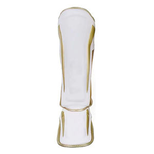 Protège-tibias de boxe, taekwondo et kickboxing personnalisés avec logo blanc/doré, protège-pieds MMA - Product Image 5