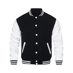 Chaqueta Varsity de Patchwork, Multimaterial, Manga con Contraste, Bordado Chenille, Parche Personalizado - Product Image 1