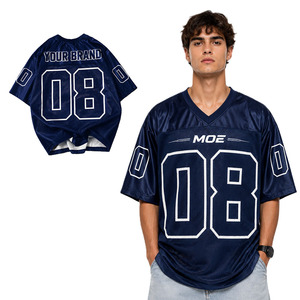 Camiseta de Fútbol Americano con Cuello en V de Primera Calidad, 100% Poliéster, Transpirable, Estilo Hip Hop, Secado Rápido, Personalizada, de Malla, Talla Grande - Product Image 1