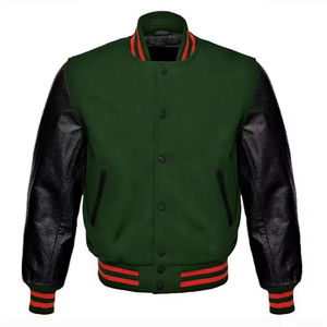 Veste universitaire pour homme avec broderies en chenille, manches en cuir, style baseball, streetwear, veste d'hiver - Product Image 3