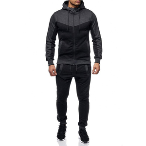 Survêtements d'hiver pour hommes respirants et personnalisables, en coton, avec fermeture éclair, manches longues et pantalon de jogging, style décontracté et uni - Product Image 5