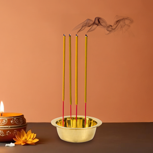 Porta Incienso de Latón con 4 Ranuras para Varillas de Incienso, Soporte Decorativo para Humo, para el Hogar, Altar, Oración - Product Image 1