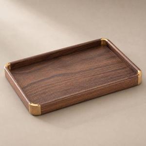 Plateau de service en bois naturel fait main, plateau de petit-déjeuner en bois, organisateur de cuisine moderne et luxueux, décoration pour table à manger, salle de bain et maison - Product Image 1