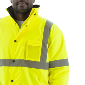 Yellow <b>Reflective</b> <b>Men</b> Security Workwear High-visibility Safety Bomber <b>Jacket</b> Advanced Uniform - Product Image 2