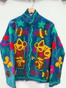Chaqueta de terciopelo con bordado Suzani estilo bohemio, abrigo artesanal boho llamativo, talla única, llamativa chaqueta de invierno para mujer - Product Image 5