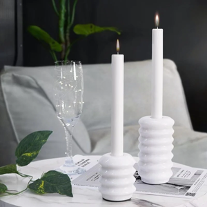 Supports de bougies en pierre de marbre, cadeau de mariage, cadeau de pendaison de crémaillère, décoration d'hôtel, élégant porte-bougie en pierre - Product Image 3