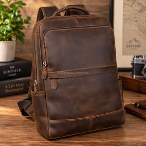 Mochila de Cuero Genuino de Lujo al por Mayor para Hombre, Bolsa de Viaje para Portátil, Mochila Escolar Personalizada de Grano Completo LBK-0122 - Product Image 6