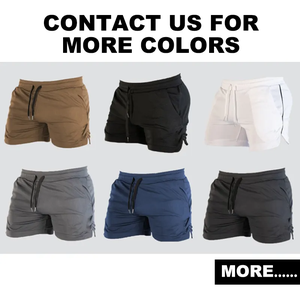 Men's Eco-Friendly Windproof Solid Color Quick Dry Drawstring Shorts Mid Waist Casual Sport Shorts Pockets Multiple Colors - Product Image 4