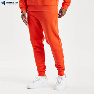 Men's Orange Hooded Tracksuit Full Sleeve Casual Sweatshirt Pants Set Solid Color Breathable Cotton Autumn Wear - Product Image 3