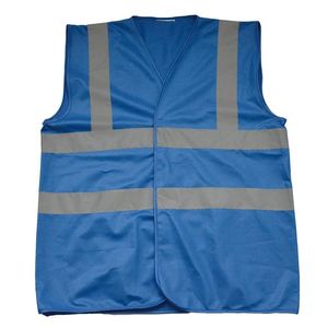 Veste de sécurité bleue haute visibilité personnalisée avec logo, tissu réfléchissant, veste de travail, logo et design personnalisés - Product Image 1