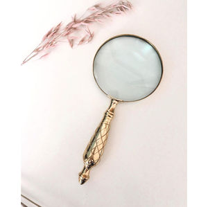 Loupe de lecture de style antique, avec cadre en laiton poli, pour lire des cartes, décorer un bureau ou comme cadeau - Product Image 6