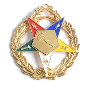 District Grand Matron Order Eastern Star OES Gold Plated <b>Metal</b> <b>Pin</b> Five Point Star Ceremonial Regalia Hard Enamel Die Cutting - Product Image 6