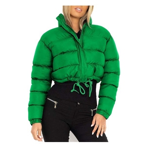 Side Pockets & Adjustable Waist Women's <b>Puffer</b> <b>Jacket</b> New Style Hip Hop Fashion Wear Clothes Stand Collar <b>Crop</b> <b>Puffer</b> <b>Jackets</b> - Product Image 2