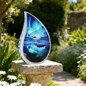Exclusive Aluminum Tear Drop <b>Memorial</b> Cremation <b>Keepsake</b> Urn Ash Tribute Holder Featuring Artistic Secure Closure - Product Image 6