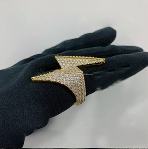 Premium <b>Men</b> Hip Hop Prong Setting Engagement Iced Out 925 Sterling <b>Silver</b> Rapper Wedding or Party Anniversary Gift <b>Rings</b> - Product Image 3