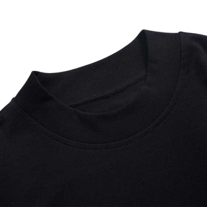 Camiseta Casual de Punto para Hombre, Cuello Redondo, Color Sólido, Negra, Lisa, Teñida, Cómoda - Product Image 4