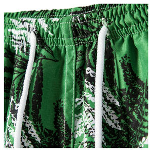 Men's Green <b>Fern</b> <b>Print</b> Board Shorts 100% Polyester Breathable Quick Dry Drawstring Casual Swimwear with Pockets - Product Image 3