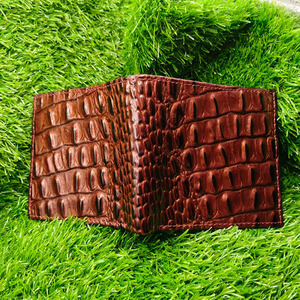 Premium Burgundy Alligator Embossed Leather Men's Bifold <b>Wallet</b> Stylish Multi Slot Card <b>Holders</b> with Zipper Pocket and ID Window - Product Image 5