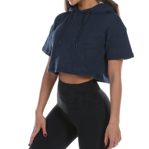 Sweat à capuche pour femme à épaules tombantes, imprimé personnalisé, en polaire blanche, imperméable, écologique, décontracté, à manches courtes, pour le printemps, en gros - Product Image 1