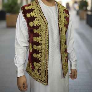 Elegante Chaleco Afgano Personalizable para Hombre, Estampado Premium, Moderno, Étnico, Cultural, Informal, de Invierno, con Cuello en V y Botones - Product Image 6