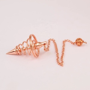 Hermosa forma de espiral Péndulo de radiestesia de latón hecho a mano Piedra preciosa de alta calidad de la India Técnica pulida Comprar a precio barato - Product Image 3