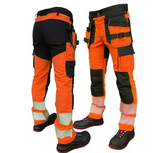 Heavy Duty Multi-Pocket Workwear Pants High Visibility Reflective Safety <b>Trousers</b> Men Construction <b>Cargo</b> Pants Utility Uniforms - Product Image 3