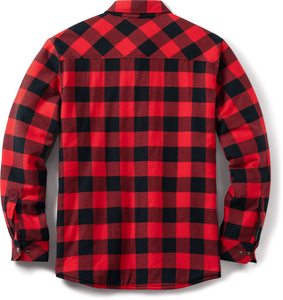 Camisa de Franela para Hombre con Forro de Sherpa, Chaqueta a Cuadros Resistente de Manga Larga con Botones - Product Image 3