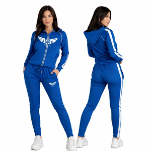 Conjunto Deportivo Personalizado para Mujer, Sudadera con Cremallera y Pantalones Jogger Negros, Corte Ajustado, Ropa Deportiva Informal, Ropa de Gimnasio - Product Image 2