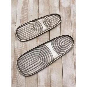 Plateaux de service artisanaux pour aliments, ensembles de cadeaux, plateaux en aluminium antiques compatibles lave-vaisselle, plateaux à fruits, cupcakes, pâtisseries, vaisselle à prix abordable - Product Image 1