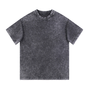 Fournisseur OEM de vêtements streetwear, faibles MOQ, t-shirts en coton coupe ample à épaules tombantes avec impression graphique personnalisée délavée à l'acide, vêtements de sport et d'entraînement - Product Image 1