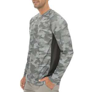 T-shirts de pêche pour hommes à manches longues, légers, respirants, 100 % polyester, impression par sublimation personnalisée, UPF 50 - Product Image 4
