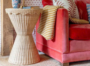 Table d'appoint et table basse ronde classique en rotin gris écologique, diamètre 300 mm - Product Image 3