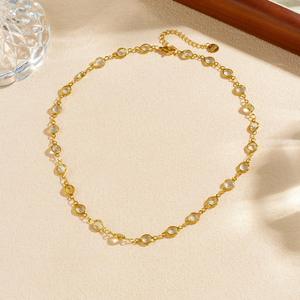 Luxury 18K <b>Gold</b> Plated Multicolor Stone Necklace and <b>Bracelet</b> Jewelry Set for Women Party Wedding Gift - Product Image 5