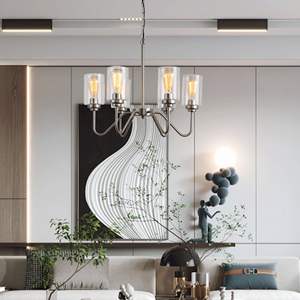 Lámpara de Araña Moderna de Estilo Americano de Lujo, E26, de Vidrio y Hierro, con 6 Bombillas, para Sala de Estar, Categoría de Producto: Lámparas Colgantes - Product Image 2