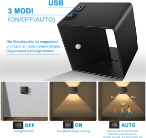 Lámpara de Pared Recargable USB de Aluminio con Sensor de Movimiento para Dormitorio, Sala de Estar, Escaleras, Pasillo, Lámpara de Pared Inalámbrica con Batería para Interiores - Product Image 2