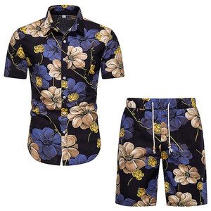 Cheap Price Short Sleeve <b>Beach</b> Wear <b>Men</b> Two Piece <b>Shirt</b> And Shorts Set Print 2026 Custom Summer Casual Made In Pakistan - Product Image 1