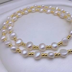 Collier de perles irrégulières de luxe léger de style baroque européen américain 7-8 pour un cadeau d'anniversaire ou de la Saint-Valentin pour femmes - Product Image 2