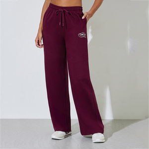 DTG <b>Custom</b> Wide Leg Sweat Pants Polyester Cotton Casual Loose Fit Jogger Trousers Personalized Print Street Wear Style for Women - Product Image 1