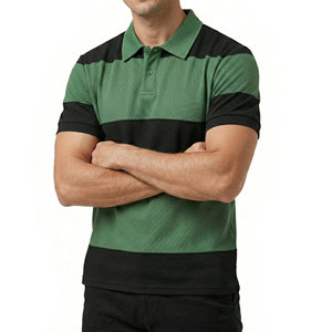 เสื้อโปโลชายแบบปรับแต่งได้ ผ้าปิเก้ลายทาง ระบายอากาศได้ดี แขนสั้น คอปกคลาสสิก เสื้อโปโลขายส่งสำหรับผู้ชาย - Product Image 3