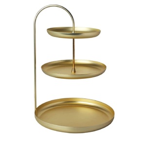 Soporte de Dos Niveles para Servir Pasteles y Cupcakes, Estilo Moderno, de Metal y Hierro, Ideal para Bodas y Fiestas de Cumpleaños - Product Image 1