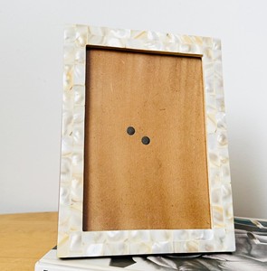 Cadre photo rectangulaire éco-responsable fait main avec incrustation de nacre, option personnalisée, décoration de table, orientation - Product Image 4