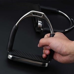 Étriers de cheval en acier inoxydable robustes, antidérapants, à large surface de contact, conception de sécurité, équipement d'équitation durable - Product Image 4