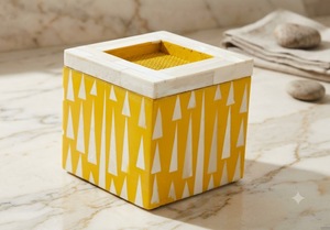 Quemador de Incienso con Incrustaciones de Madreperla Amarilla, Estilo Árabe, Mubkhar Cuadrado, Porta Aromaterapia, Decoración para el Hogar - Product Image 2
